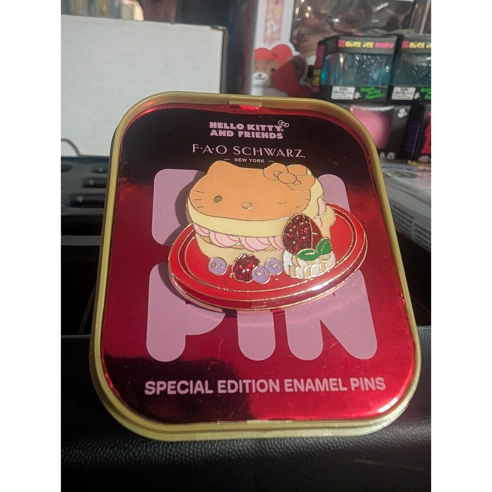 FAO Schwarz Sanrio Hello Kitty Strawberry Pancake Enamel Pin Special Edition